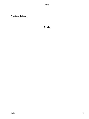 Atala de Chateaubriand, couverture du livre