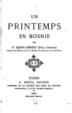 Un printemps en Bosnie de Frédéric Kohn-Abrest, couverture du livre