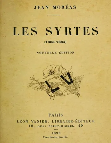 Les Syrtes (1883-1884) de Jean Moréas, couverture du livre