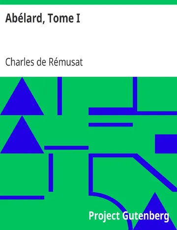 Abélard, Tome I de Charles de Rémusat, couverture du livre