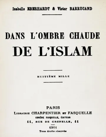 Dans l'ombre chaude de l'Islam de Victor Barrucand, couverture du livre