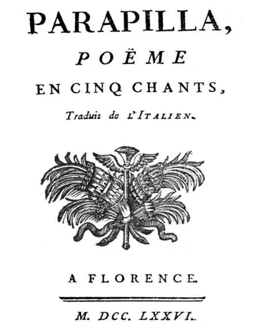 Parapilla, poëme en cinq chants de Charles Bordes, couverture du livre