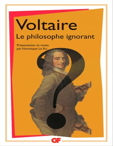Le philosophe ignorant de Voltaire, couverture du livre