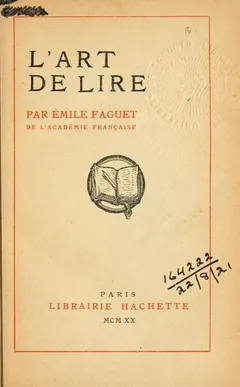 L'art de lire d’Émile Faguet, couverture du livre