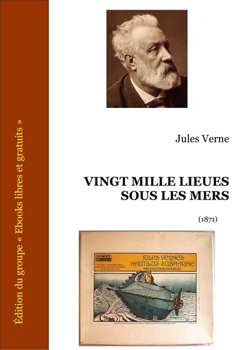 Vingt mille lieues sous les mers de Jules Verne, couverture du livre