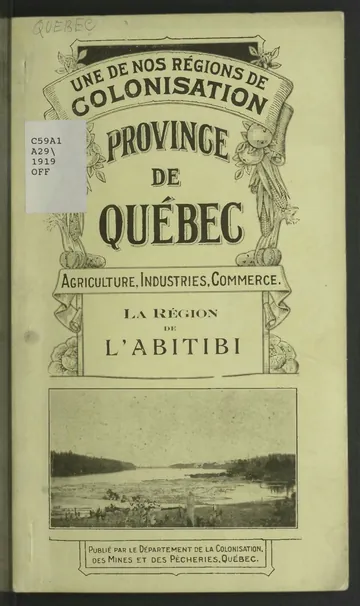 La région de l’Abitibi d’Ivanhoë Caron, couverture du livre