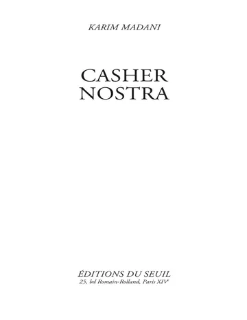 Casher nostra de Madani Karim, couverture du livre