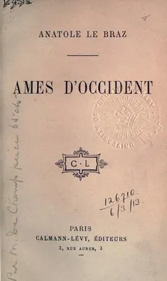 Ames d'Occident d’Anatole Le Braz, couverture du livre