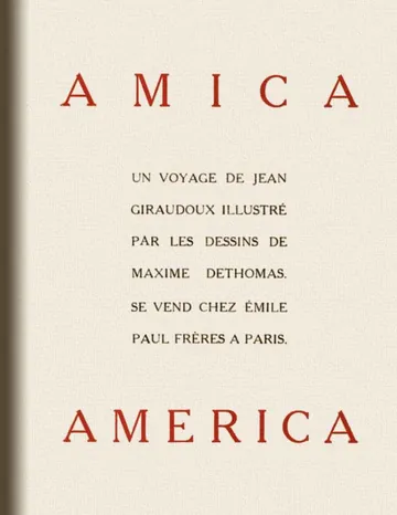 Amica America de Jean Giraudoux, couverture du livre