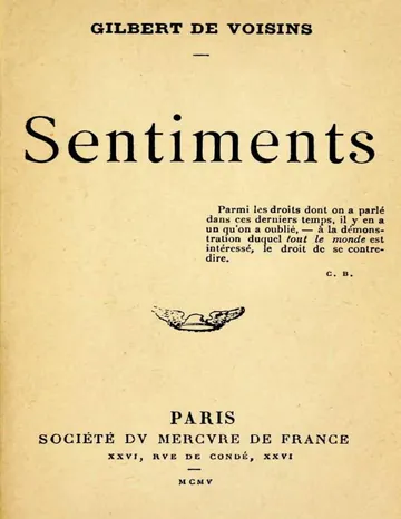 Sentiments d’Auguste Gilbert de Voisins, couverture du livre