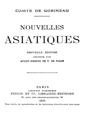 Nouvelles Asiatiques de comte de Arthur Gobineau, couverture du livre