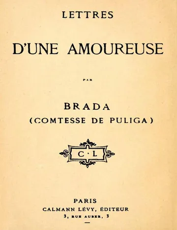 Lettres d'une amoureuse de Brada, couverture du livre