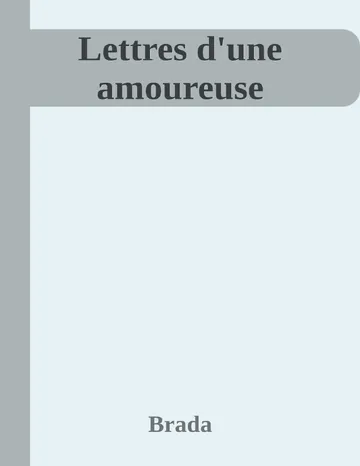 Lettres d'une amoureuse de Brada, couverture du livre
