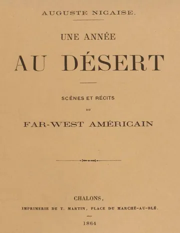 Une année au désert d’Auguste Nicaise, couverture du livre