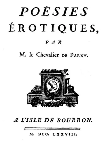 Poésies érotiques d’Évariste Parny, couverture du livre