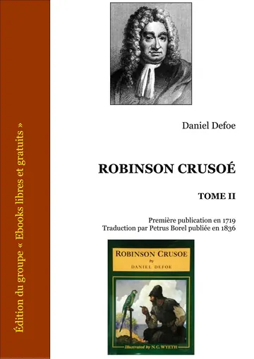 Robinson Crusoé - Tome II de Daniel Defoe, couverture du livre