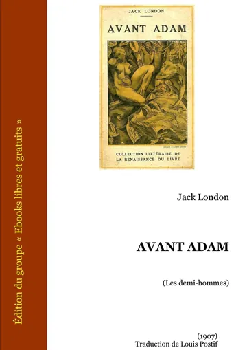 Avant Adam ( (Les demi-hommes)) de Jack London, couverture du livre