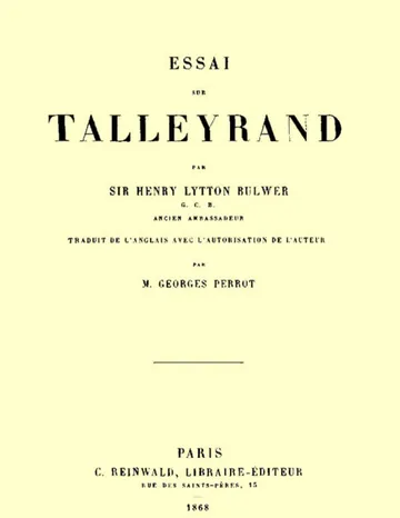 Essai sur Talleyrand de Baron Henry Lytton Bulwer Dalling, couverture du livre