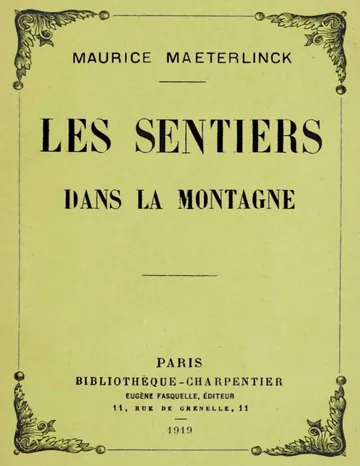 Les sentiers dans la montagne de Maurice Maeterlinck, couverture du livre