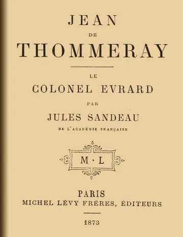 Jean de Thommeray; Le colonel Evrard de Jules Sandeau, couverture du livre