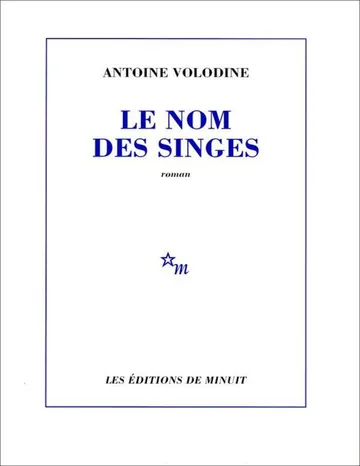Le Nom des singes d’Antoine Volodine, couverture du livre