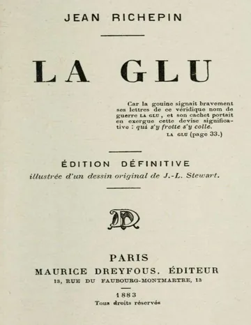 La Glu de Jean Richepin, couverture du livre