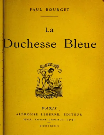 La duchesse bleue de Paul Bourget, couverture du livre