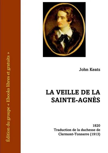 La Veille de la Sainte-Agnès de John Keats, couverture du livre
