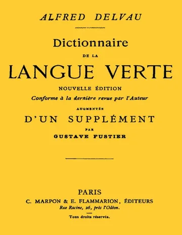 Dictionnaire de la langue verte d’Alfred Delvau, couverture du livre