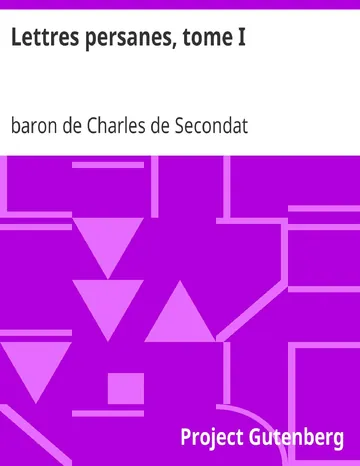 Lettres persanes, tome I de baron de Charles de Secondat Montesquieu, couverture du livre