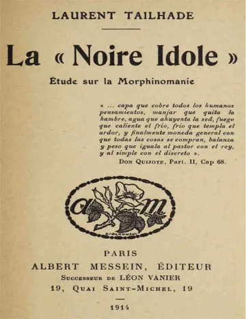 La "noire idole": Étude sur la Morphinomanie de Laurent Tailhade, couverture du livre
