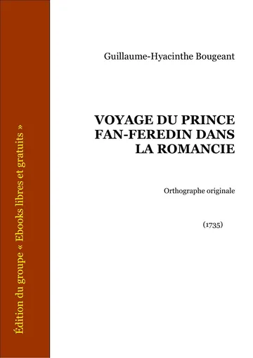 Voyage du prince Fan-Férédin dans la Romancie de Guillaume-Hyacinthe Bougeant, couverture du livre