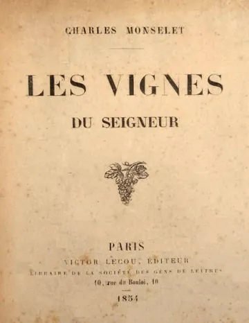 Les vignes du Seigneur de Charles Monselet, couverture du livre