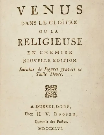 Vénus dans le cloître, ou la religieuse en chemise / Nouvelle édition enrichie de figures gravées en taille douce de Jean Barrin, couverture du livre
