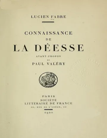 Connaissance de la Déesse de Lucien Fabre, couverture du livre