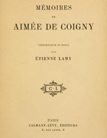 Mémoires de Aimée de Coigny d’Aimée de Coigny, couverture du livre