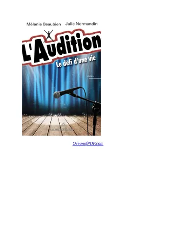 L'Audition : Le défi d'une vie de Julie Normandin, couverture du livre