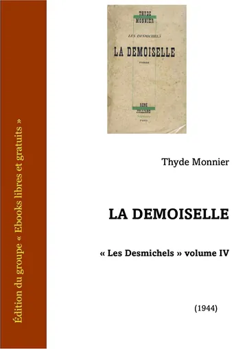 La Demoiselle de Thyde Monnier, couverture du livre
