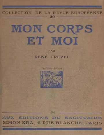 Mon corps et moi de René Crevel, couverture du livre