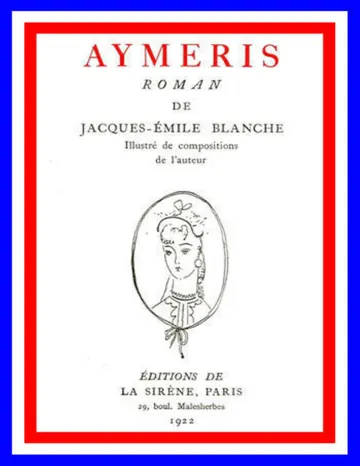 Aymeris de Jacques-Émile Blanche, couverture du livre