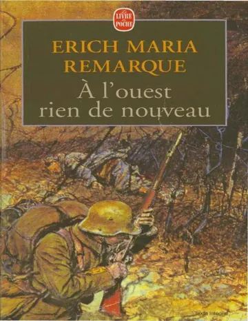 À L’Ouest rien de nouveau d’Erich Maria Remarque, couverture du livre
