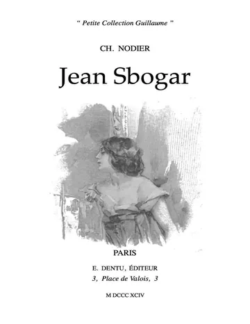 Jean Sbogar de Charles Nodier, couverture du livre
