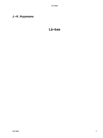 Là-bas de J.-K. Huysmans, couverture du livre