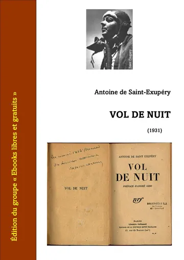 Vol de Nuit d’Antoine de Saint-Exupéry, couverture du livre