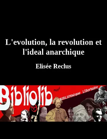 L'evolution, la revolution et l'ideal anarchique d’Elisée Reclus, couverture du livre