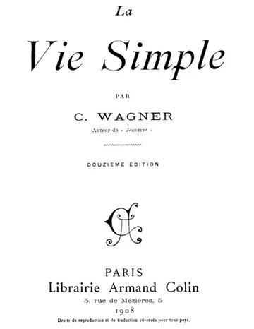 La vie simple de Charles Wagner, couverture du livre