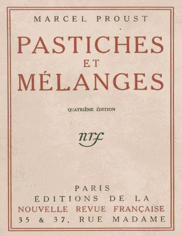 Pastiches et mélanges de Marcel Proust, couverture du livre