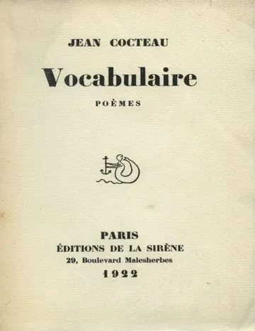 Vocabulaire, Poèmes de Jean Cocteau, couverture du livre