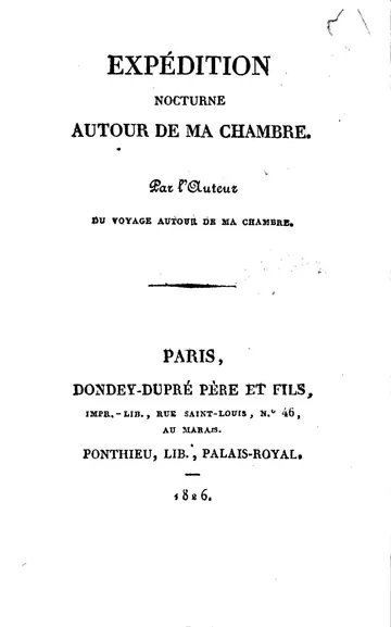 Expédition nocturne autour de ma chambre de Xavier de Maistre, couverture du livre