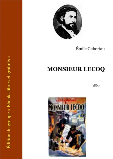 Monsieur Lecoq d’Emile Gaboriau, couverture du livre